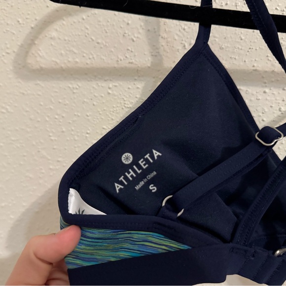 Athleta Paddle Out Triangle Bikini Top - Size S - Blue Multi Color Space Dye - Picture 7 of 8